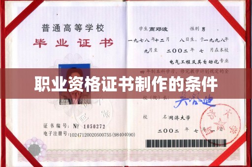 南城职业资格证书制作的条件