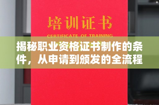 南城揭秘职业资格证书制作的条件，从申请到颁发的全流程解析