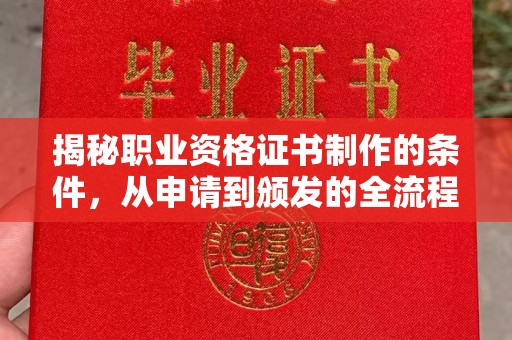 南城揭秘职业资格证书制作的条件，从申请到颁发的全流程解析