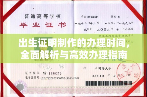 南城出生证明制作的办理时间，全面解析与高效办理指南
